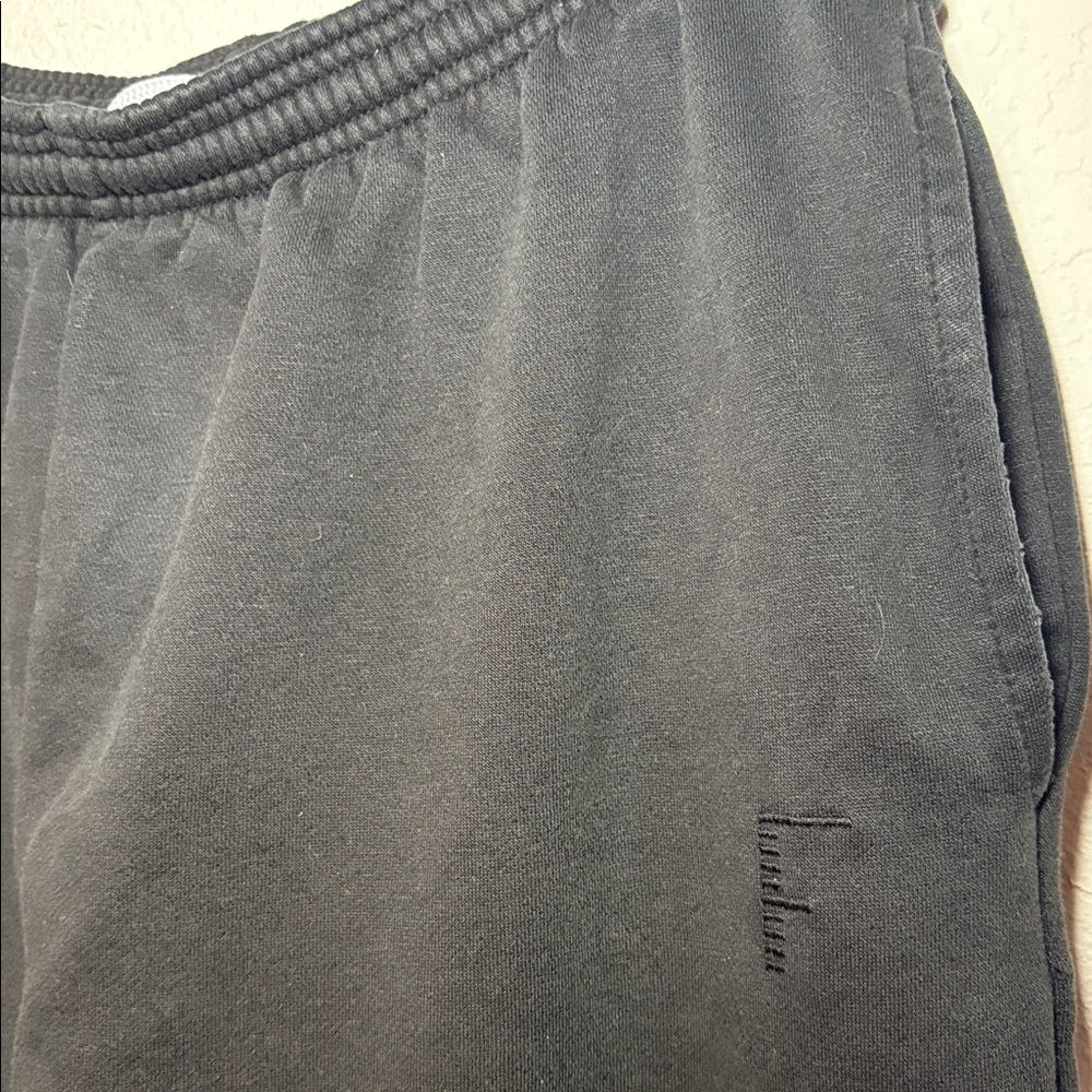 Women’s Wide Leg Baggy Black Sweat Pants size medium tall - Picture 3 of 6